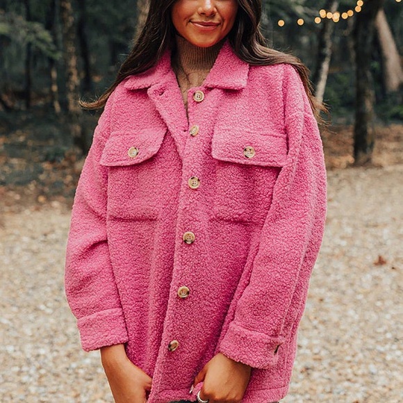 Warm Pink Sherpa Jacket - Picture 2 of 5